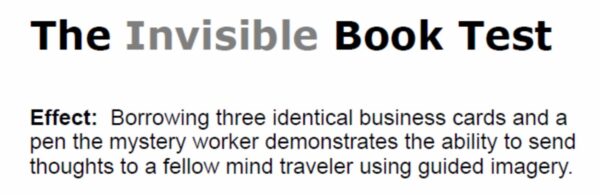 Raj Madhok - Invisible Book Test