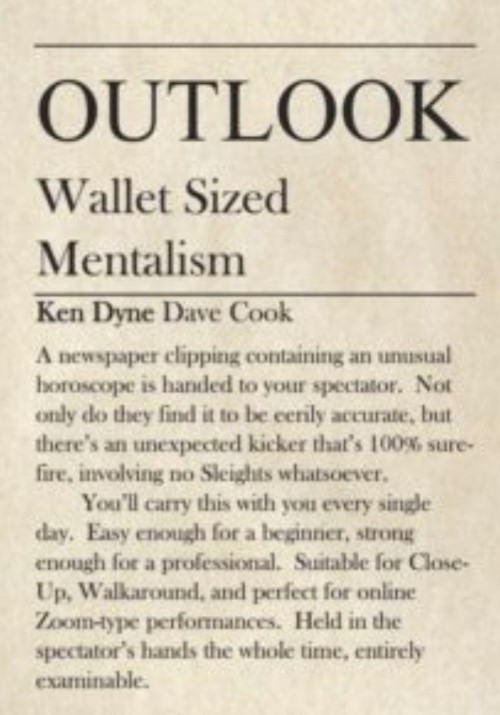 OUTLOOK by Dave Cook and Ken Dyne